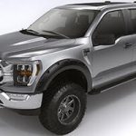 Silver Ford pickup truck with rugged design and off-road capabilities.