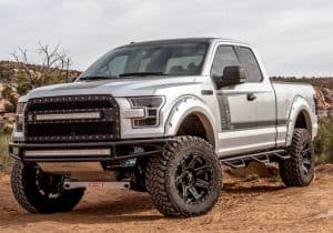 High-performance off-road truck with custom upgrades at Camp & Cruise.