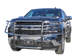 Police SUV equipped with push bumper, ideal for law enforcement vehicles at Camp & Cruise.