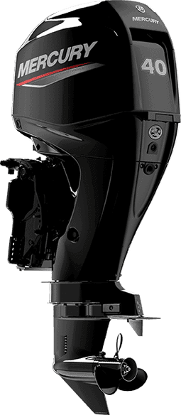 High-performance Mercury 40 HP outboard motor for boats at Camp & Cruise.