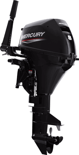 High-performance Mercury outboard engine for boats at Camp & Cruise.