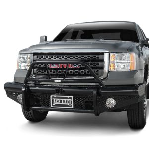 Enhanced GMC vehicle with heavy-duty front bull bar for safety and style.