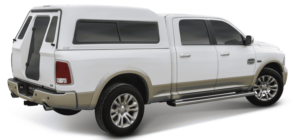 Durable white and bronze Ram pickup truck for outdoor sports and active lifestyles.