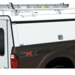 Durable truck bed storage with secure compartments and ladders, ideal for commercial and sports vehicles.