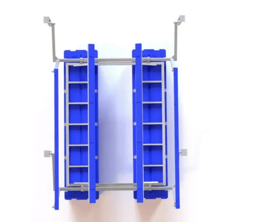 Durable blue kickboxing cage for martial arts training at Camp & Cruise.