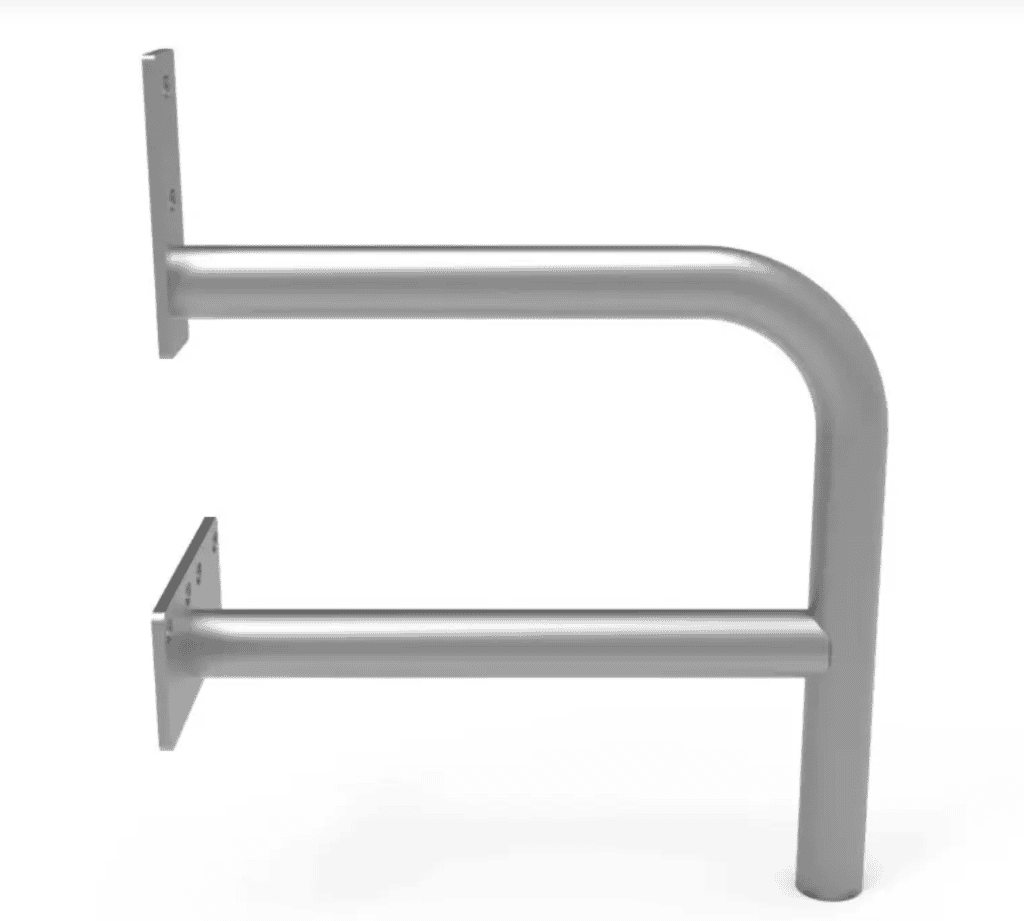 Durable metal shelving for sports equipment at Camp & Cruise.