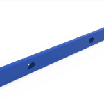 Blue metal barbell weight holder for gym weightlifting accessories.