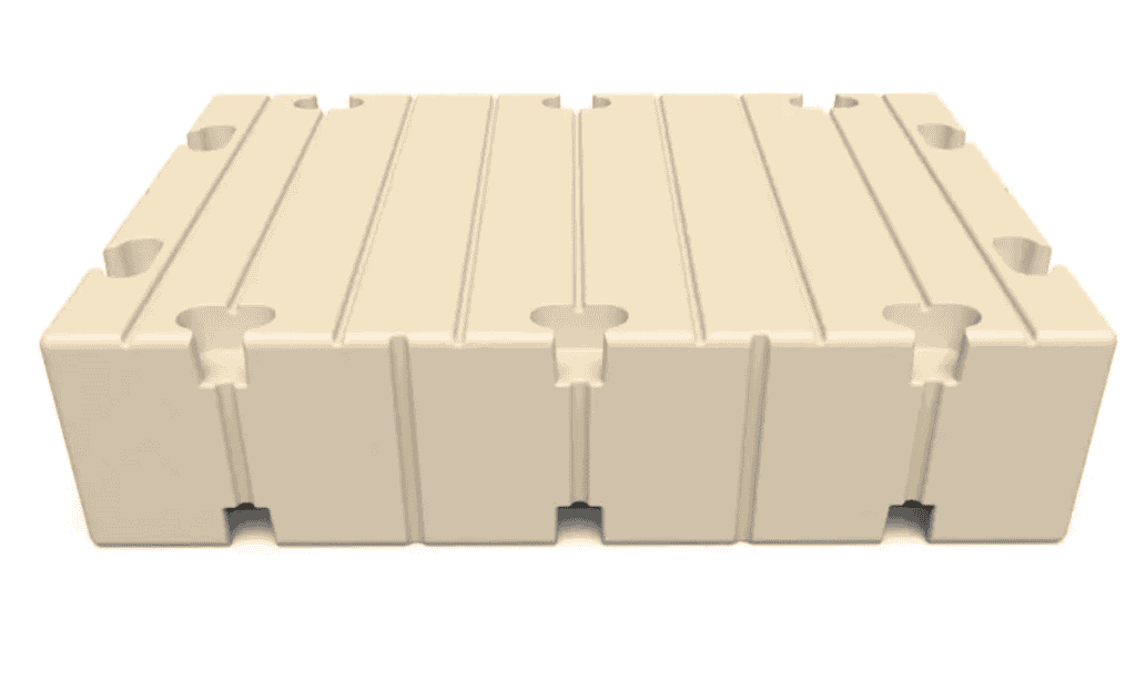 Durable beige interlocking tile for sports, gym, and recreational centers. Easy to install and maintain.
