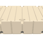 Durable beige interlocking tile for sports, gym, and recreational centers. Easy to install and maintain.