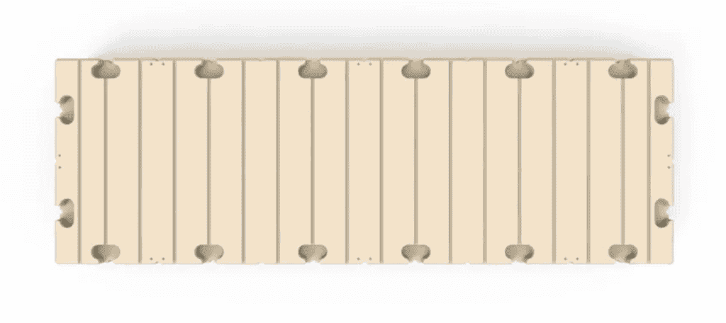 Wooden sports flooring panel with interlocking design, ideal for gym and athletic facilities.