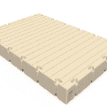 Durable beige interlocking foam tile for sports flooring and playgrounds. Safe, impact-absorbing design.