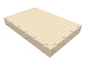 Durable beige interlocking foam tile for sports flooring and playgrounds. Safe, impact-absorbing design.