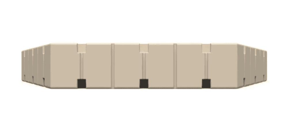 Durable sports facility storage units for gyms and arenas.