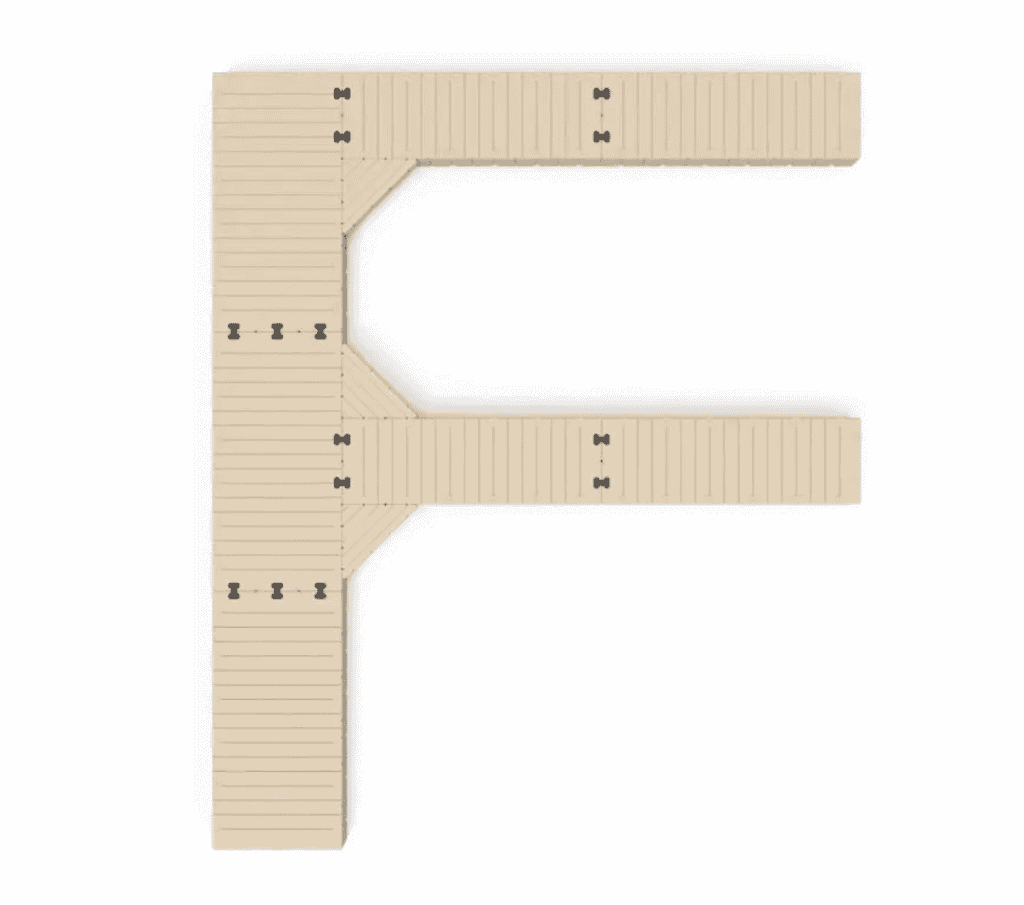 Durable outdoor wooden decking for sports facilities and outdoor recreation areas.