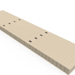 Official shuffleboard table for sports and entertainment at Camp & Cruise. Durable, high-quality shuffleboard equipment.
