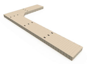 Light-colored sport court tiles for athletic use.