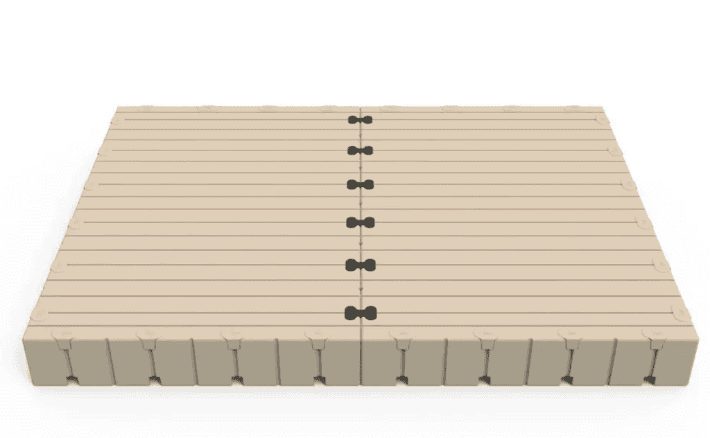 Interlocking plastic tiles ideal for sports centers and recreational facilities.