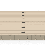 Interlocking plastic tiles ideal for sports centers and recreational facilities.