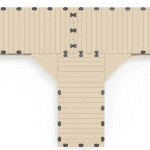 Versatile outdoor wooden playground equipment from Hall's Sports Center.