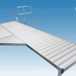 Durable rooftop soccer goal with sturdy metal frame and netting for sports practice.