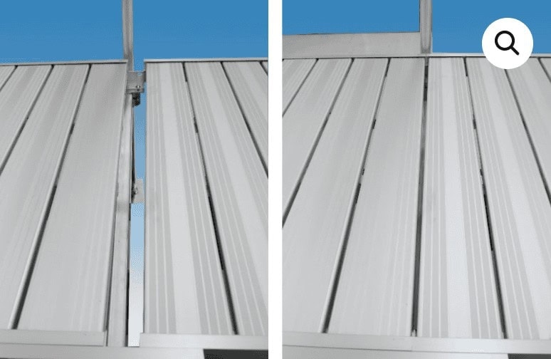 High-quality metal roofing installation at Camp & Cruise.