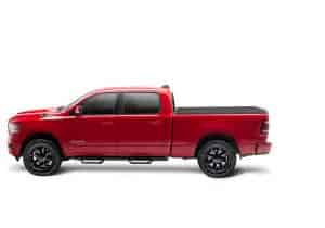 Red rugged truck with spacious cabin and off-road capabilities. Perfect for sports enthusiasts and outdoor adventures.
