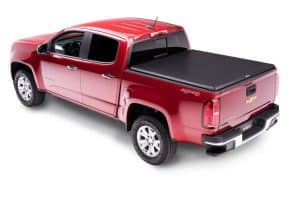 Durable truck bed cover for Chevrolet Silverado pickups, enhancing storage security and style.