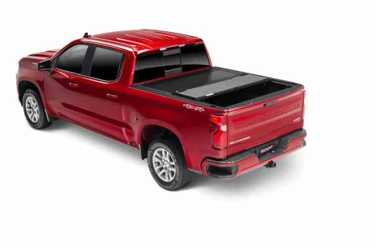 Red Chevrolet Silverado pickup truck with sleek design and advanced features.