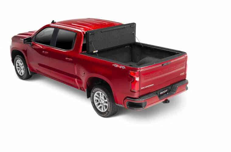 Red Chevy Silverado truck bed for sale at Camp & Cruise. Perfect for repairs or upgrades.