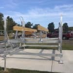Portable basketball hoop system for sports and recreation.