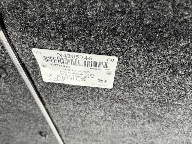 Vehicle part label with serial number N4205746 for Camp and Cruise.
