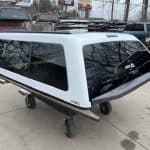 White truck cap with tinted windows for F150 79" bed.