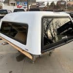 White truck cap with tinted windows for Chevy 14-19 HD, 79" Summit White.