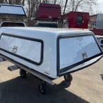 White truck cap with black trim for RAM 1500 OBS 76".