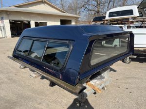 Northsky Blue truck cap with windows for Chevy 1500 pickup truck.