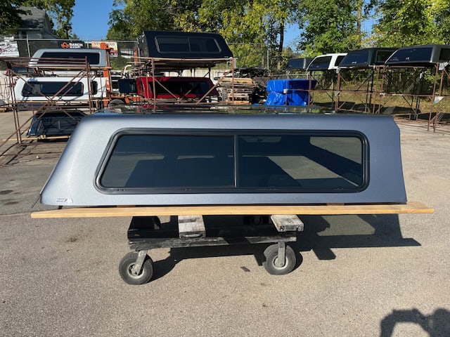 G9K Satin Steel Gray truck cap with tinted window for Chevy 1500.