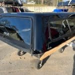 Black truck bed canopy for Chevy HD 82.2" with tinted windows.