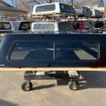 Black truck bed with canopy and wooden side panel for Chevy HD 82.2".