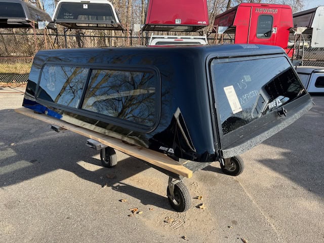 Black truck cap with tinted windows for Chevy HD 82.2".