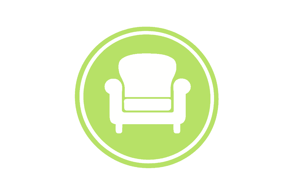 Icon representing carpet cleaning services with a clean chair symbol.