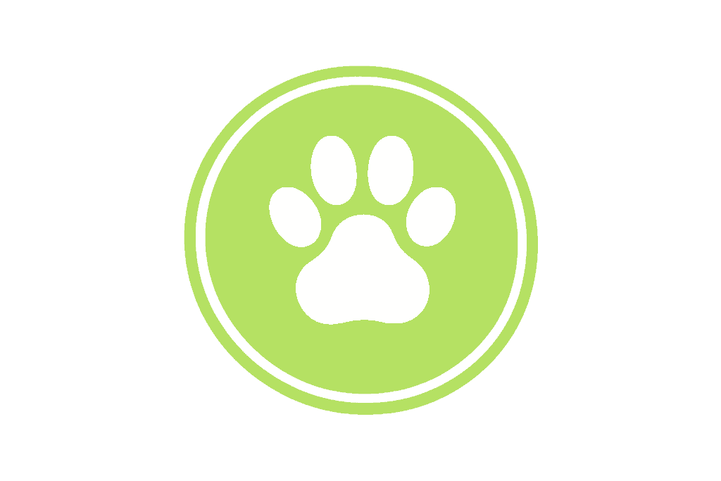 Green paw print logo representing pet-friendly carpet cleaning.