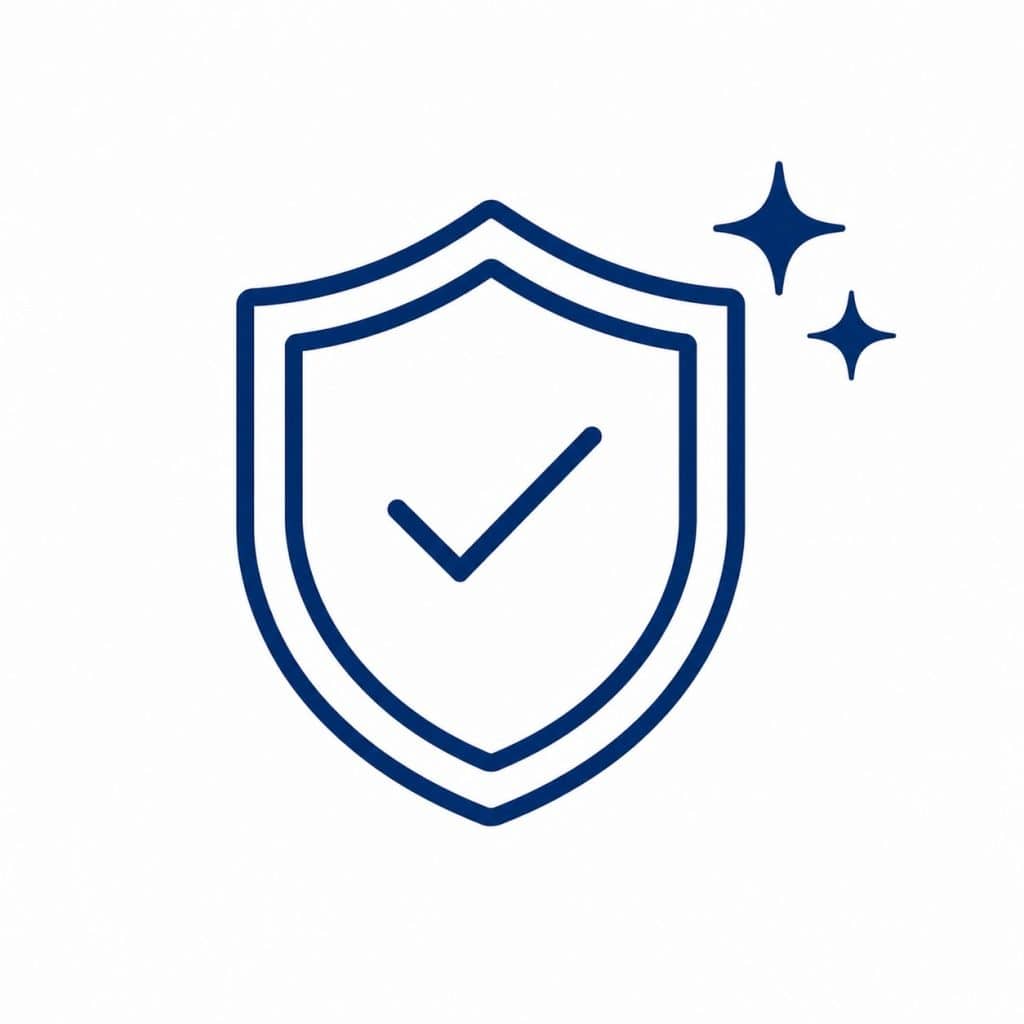 Shield icon with check mark representing trusted cleaning services.