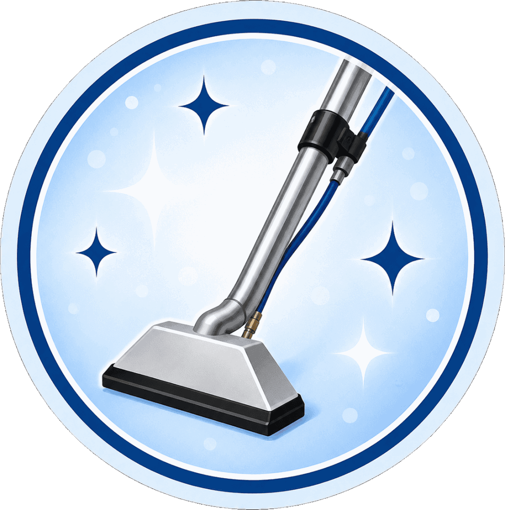 Professional carpet cleaning machine with vacuum head and hose.