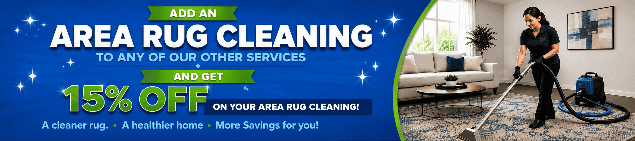 Expert carpet cleaning in a modern living room for fresh, clean rugs.