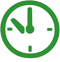 Close-up of a clock showing time for scheduled carpet cleaning appointment.
