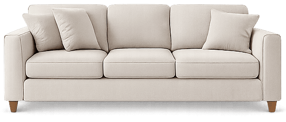 Clean and fresh upholstered sofa after professional cleaning service.