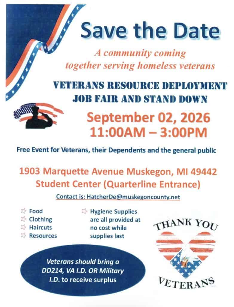 Community job fair for homeless veterans on September 2, 2026.