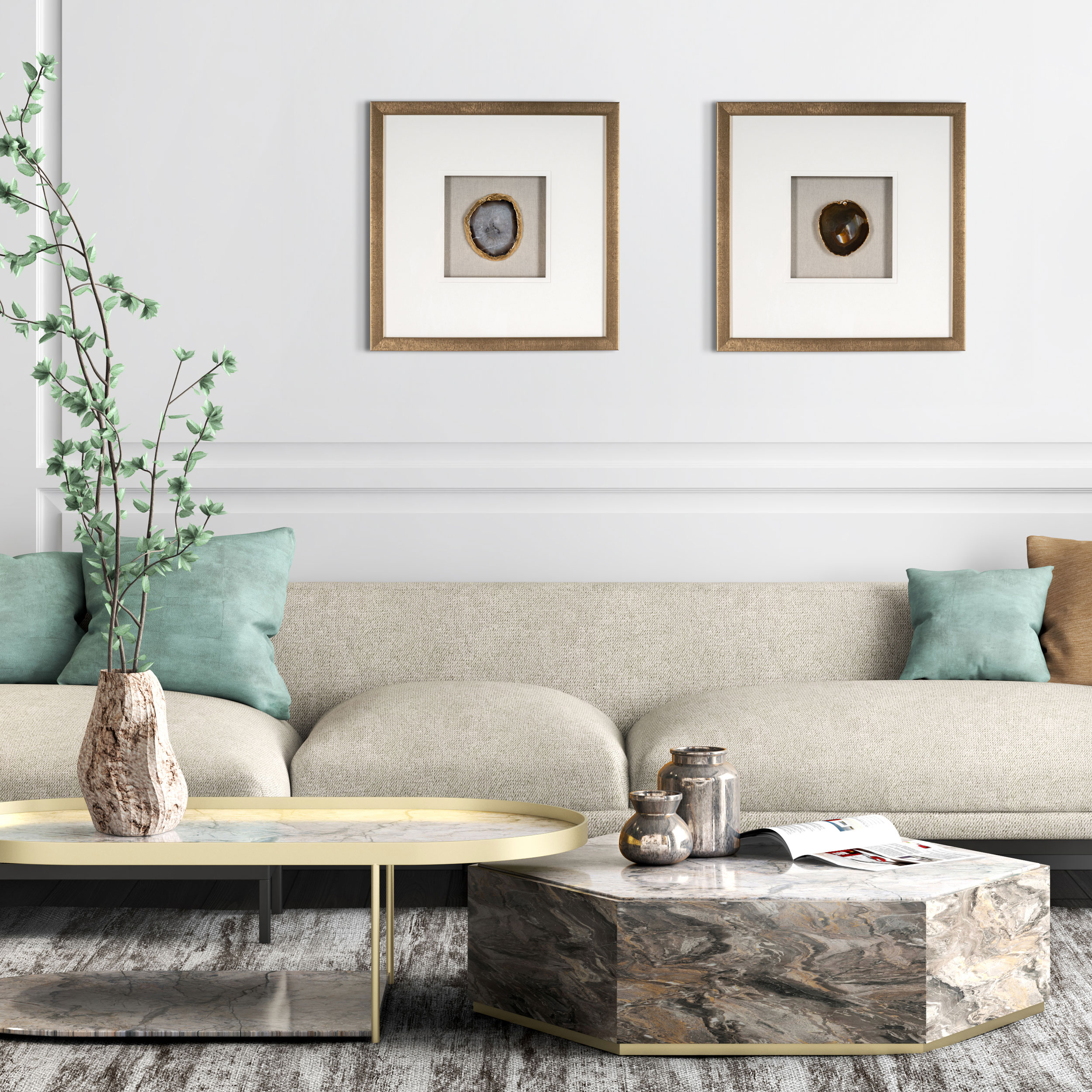 Agate Shadow Box Set of 2