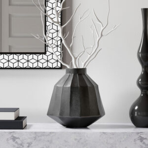 Organic Vase in Black Metal Large
