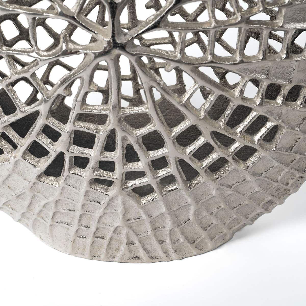 Silver Metal Vase With Web Design